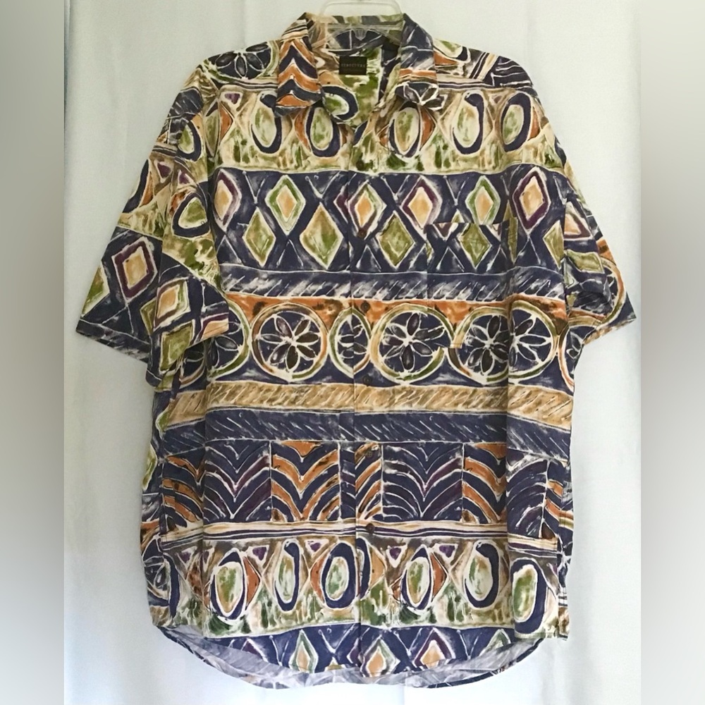 STRUCTURE 100% Cotton Men’s Button Shirt Short Sleeve XL